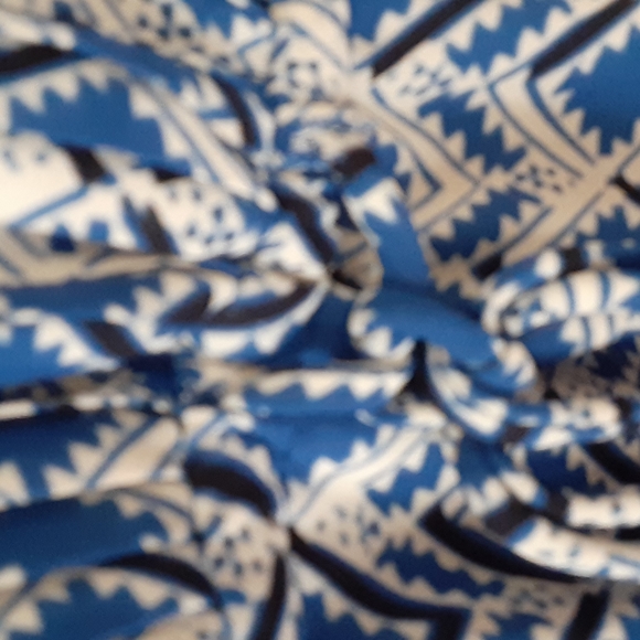 Mauve sz large drawl string geometric print dress with pockets and lined - Picture 3 of 8